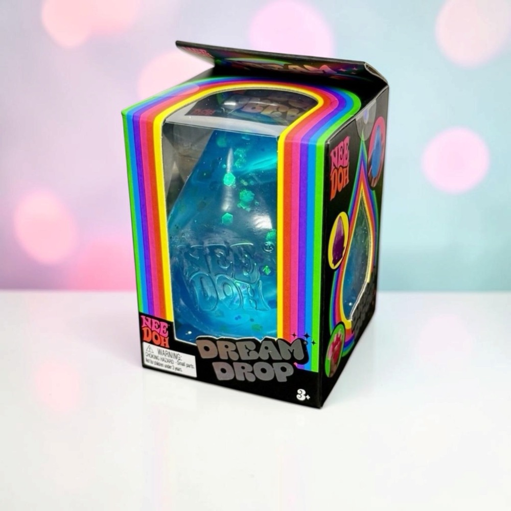 NeeDoh Dream Drop Blue Glitter Sensory Fidget Toy Schylling New